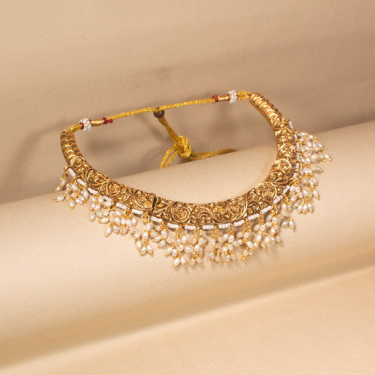 Pearly Gold Necklace Set-Sparsh Collection