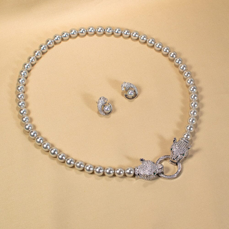 Pearly Panther Luxury Necklace Set