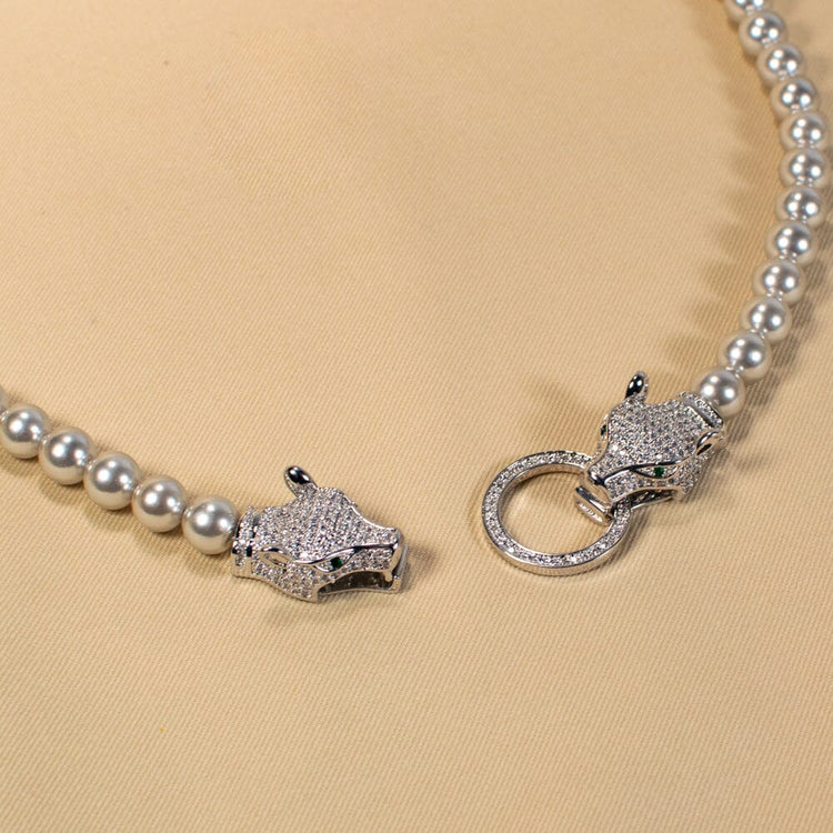 Pearly Panther Luxury Necklace Set