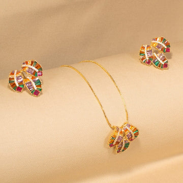 Petal Burst Pendant Set - Raksha Bandhan Collection