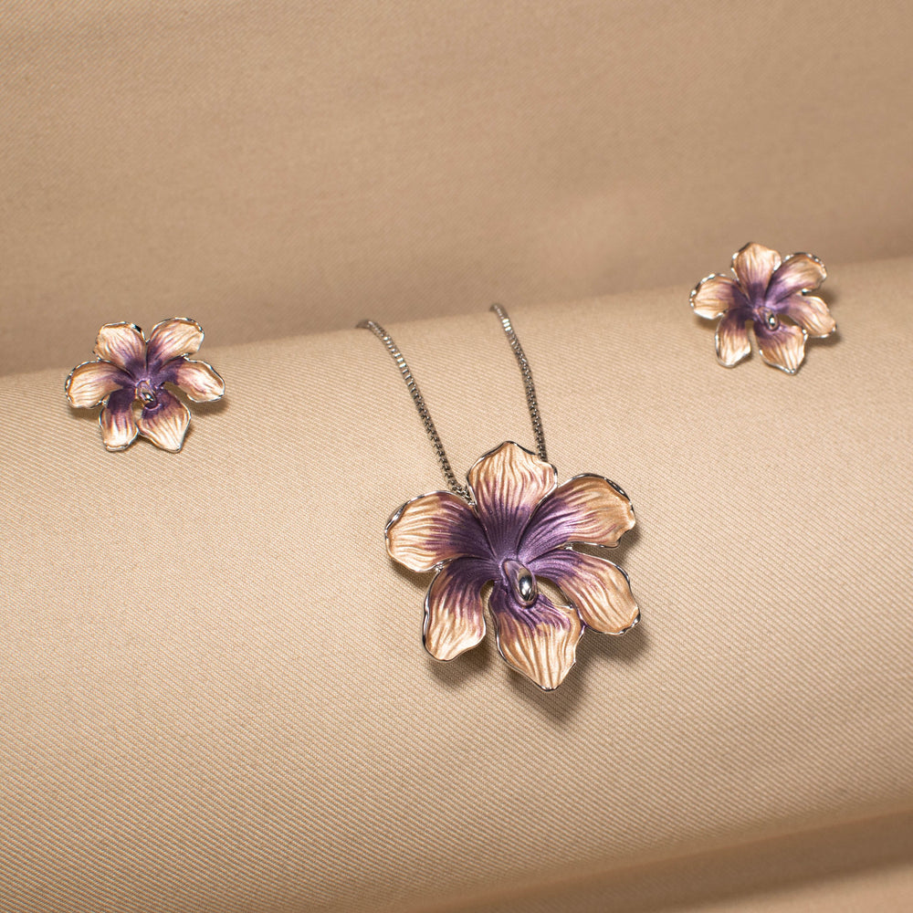 Petal Dance Pendant Set - Purple