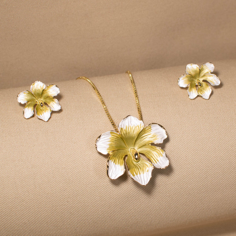 Petal Dance Pendant Set - Yellow