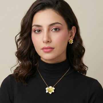 Petal Dance Pendant Set - Yellow