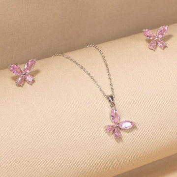 Petal Pendant Set-Pink-Minima Collection
