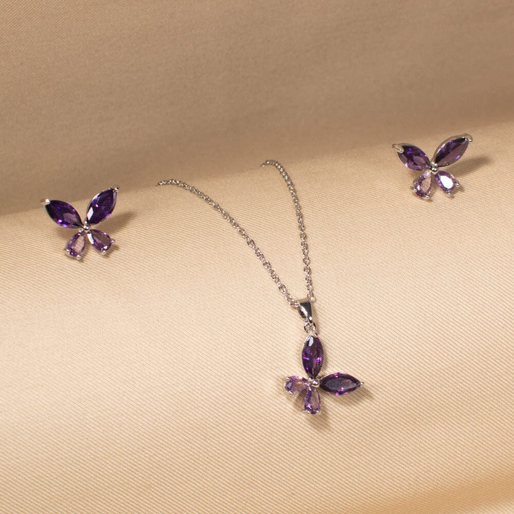 Petal Pendant Set-Purple-Minima Collection