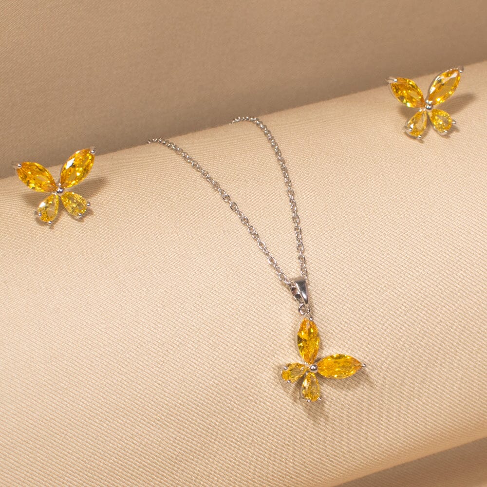 Petal Pendant Set-Yellow-Minima Collection