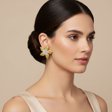 Petal Spark Earrings - Yellow