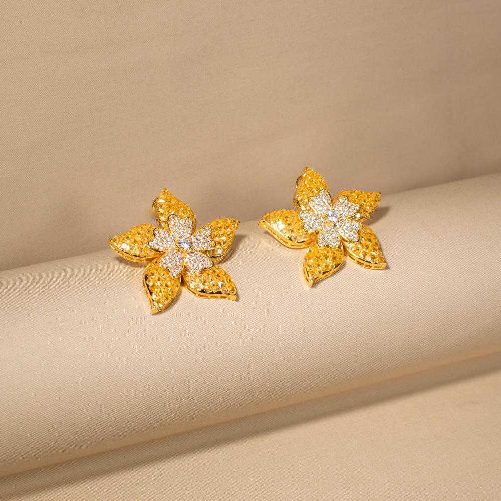 Petal Spark Earrings - Yellow