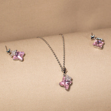 Pink Cosmos Pendant Set