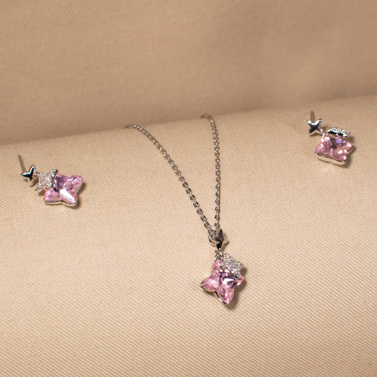 Pink Cosmos Pendant Set