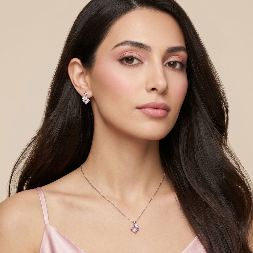 Pink Cosmos Pendant Set