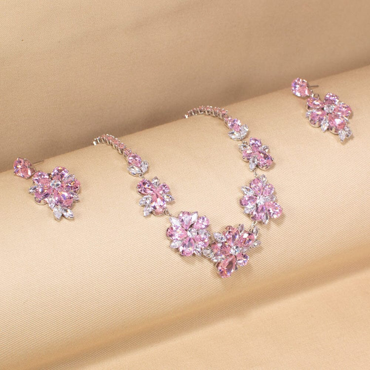Pink Elegance Necklace Set-Glitterati Collection