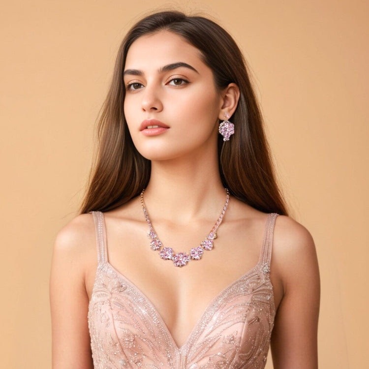 Pink Elegance Necklace Set-Glitterati Collection