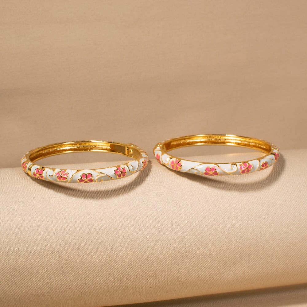 Pink Garden Openable Bangles-Pack of 2