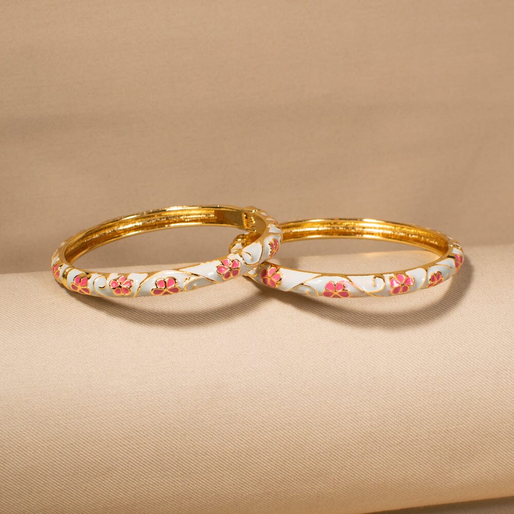 Pink Garden Openable Bangles-Pack of 2