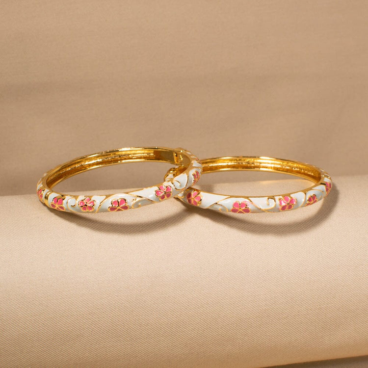 Pink Garden Openable Bangles-Pack of 2