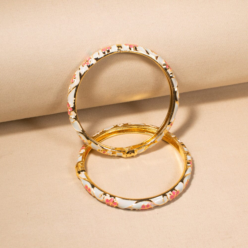 Pink Garden Openable Bangles-Pack of 2