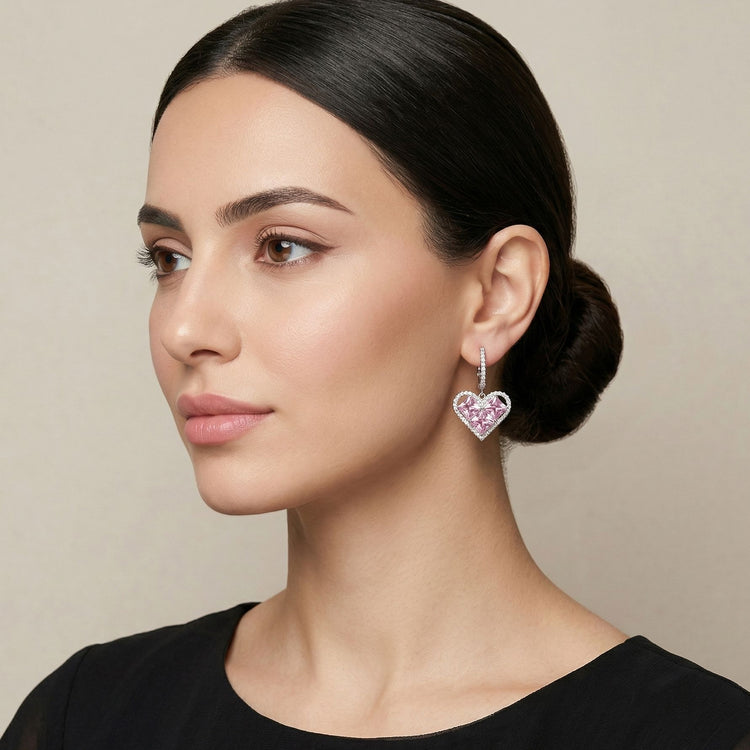 Pink Passion Heart Earrings