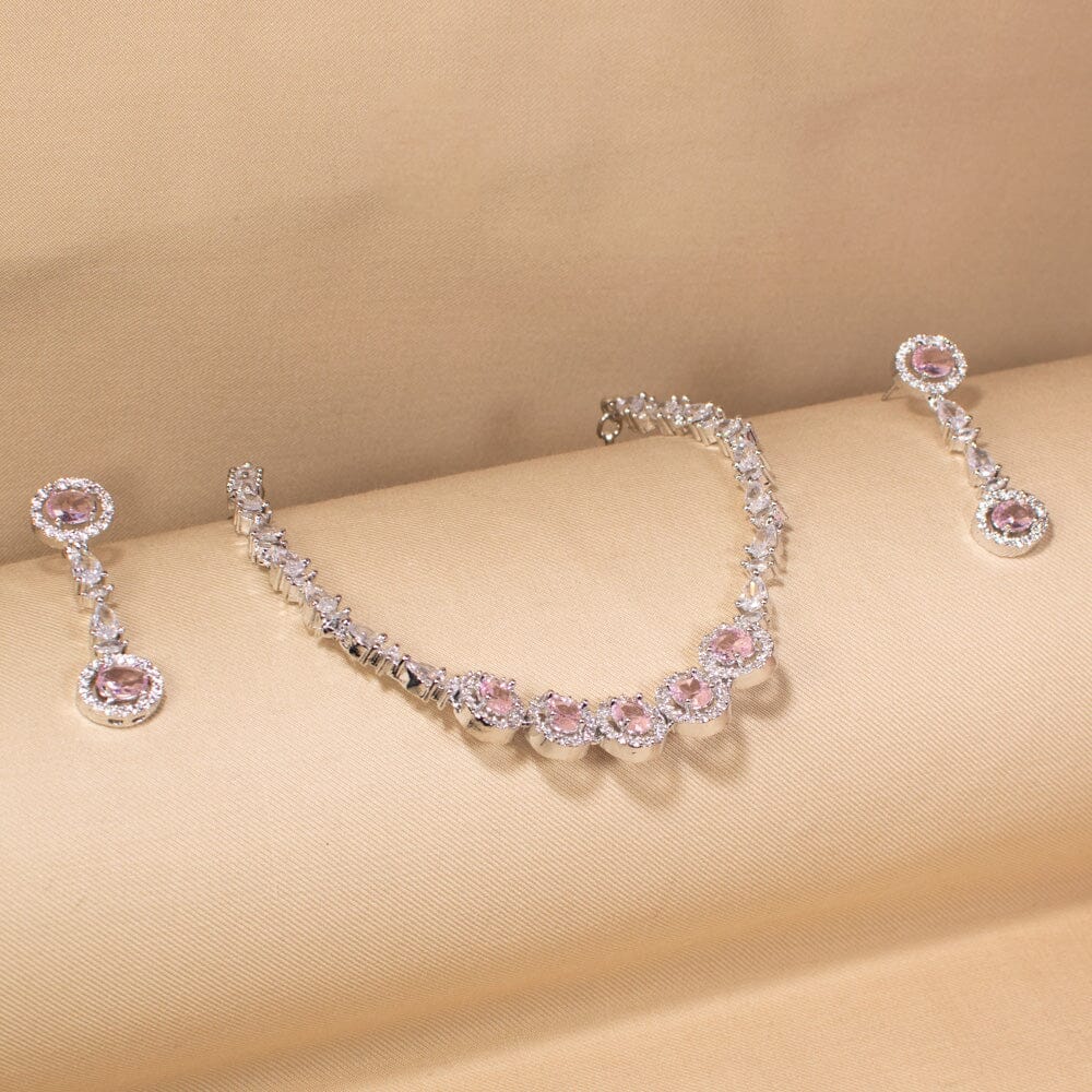 Pink Radiance Necklace Set-Glitterati Collection