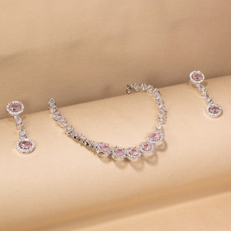 Pink Radiance Necklace Set-Glitterati Collection