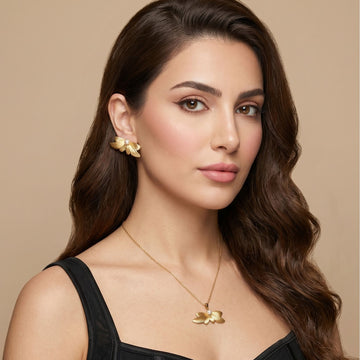 Pleated Silk Wing Pendant Set