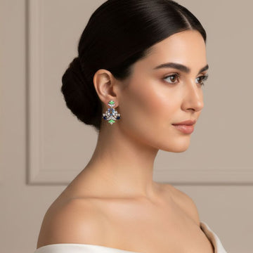 Precious Posy Earrings - Blue