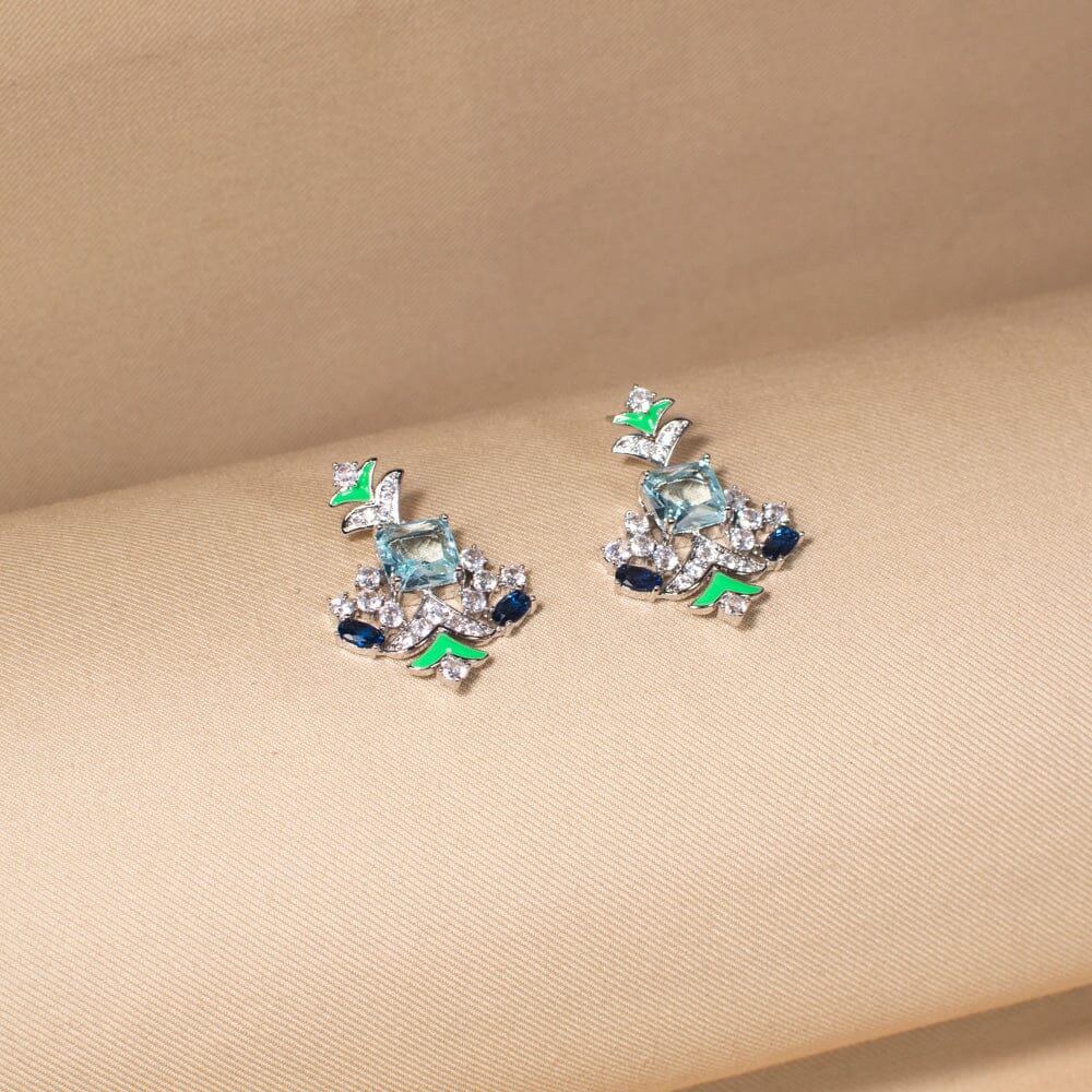 Precious Posy Earrings - Blue