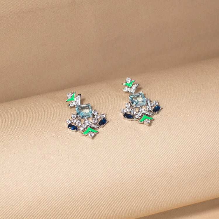 Precious Posy Earrings - Blue