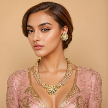 Preet Luxury Hasli Set - Pink - Pratha Collection