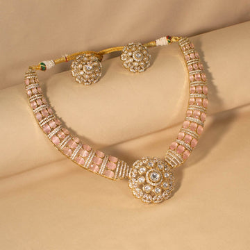 Preet Luxury Hasli Set - Pink - Pratha Collection