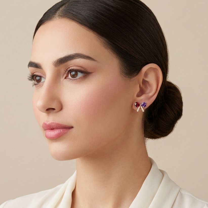 Prismatic Bow Tie Studs