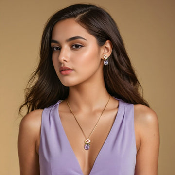 Purple Blossom Pendant Set - Nature Collection