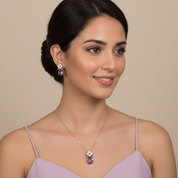 Purple Blossom Pendant Set - Nature Collection