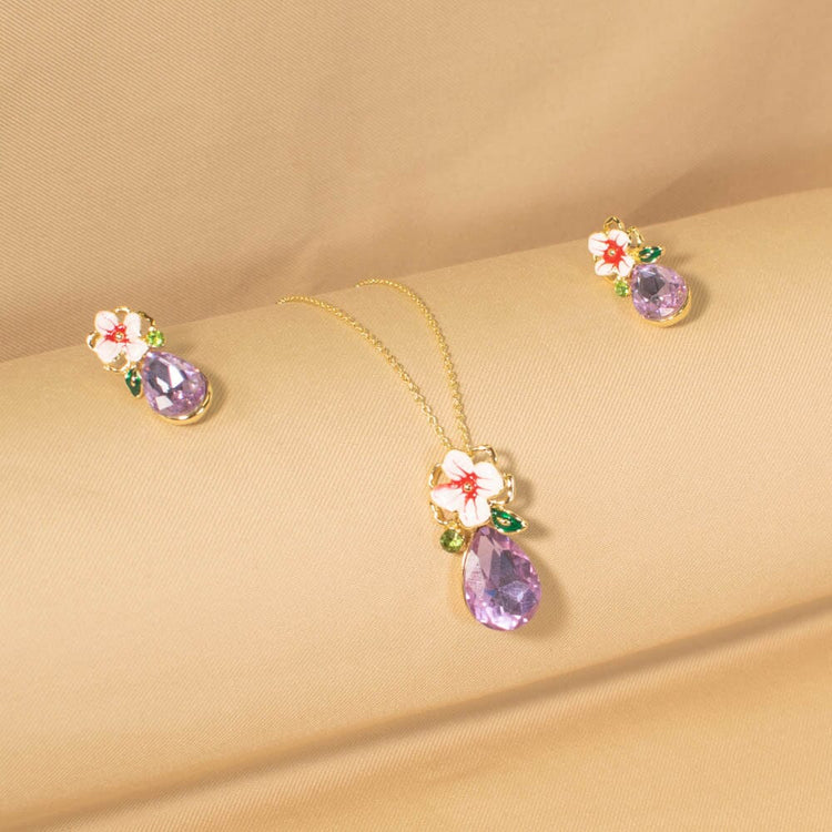 Purple Blossom Pendant Set - Nature Collection