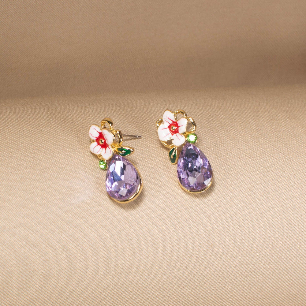 Purple Flora Drop Pendant Set
