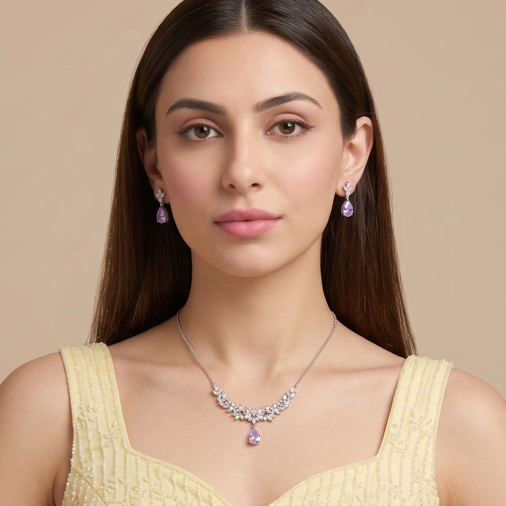 Purple Haze Sparkle Necklace Set