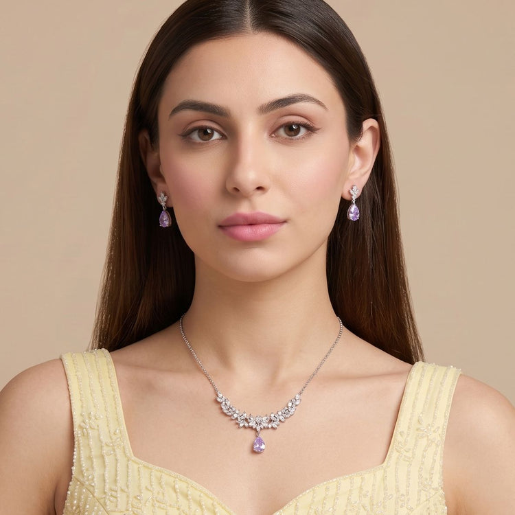 Purple Haze Sparkle Necklace Set