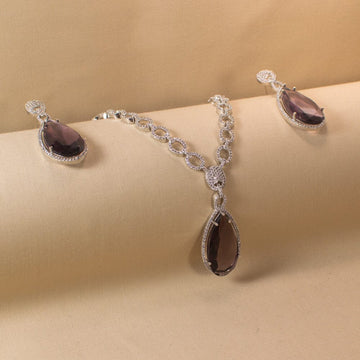 Purple Paradise Teardrop Necklace Set