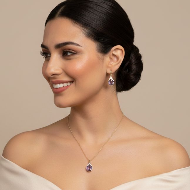 Purple Passion Drops Pendant Set