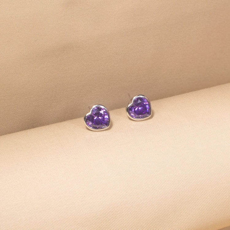 Radiant Heart Pendant Set-Purple-Minima Collection