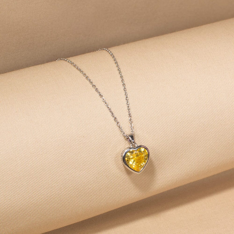 Radiant Heart Pendant Set-Yellow-Minima Collection
