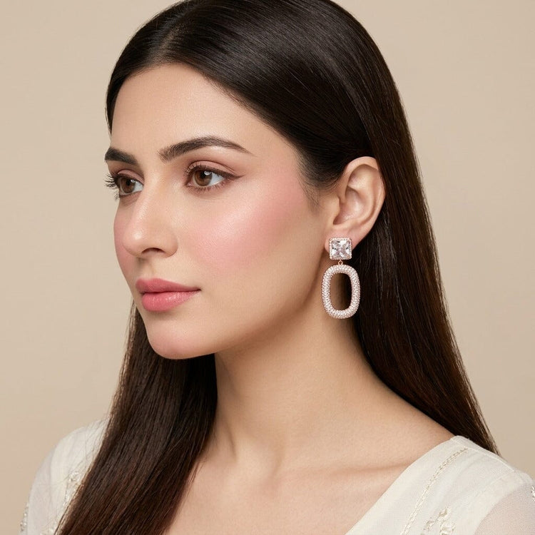 Radiant Oval Drop Earrings
