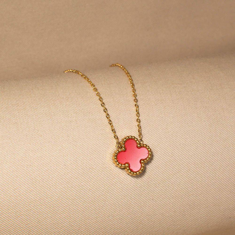 Radiant Red Clover Pendant Set