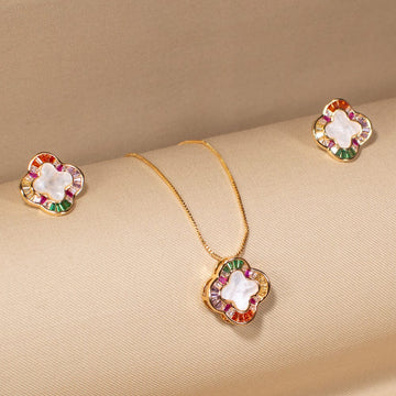 Rainbow Clover Pendant Set - Minima Collection