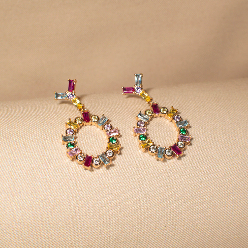 Rainbow Halo Earrings