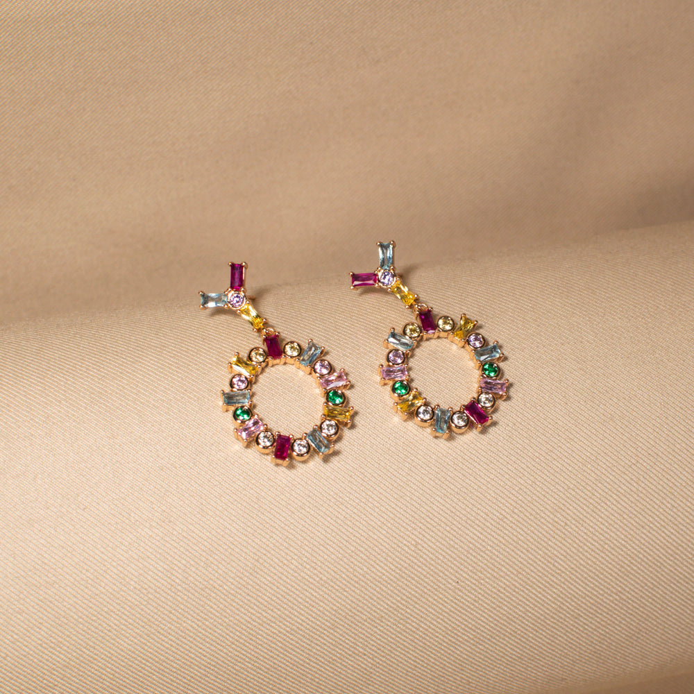Rainbow Halo Earrings
