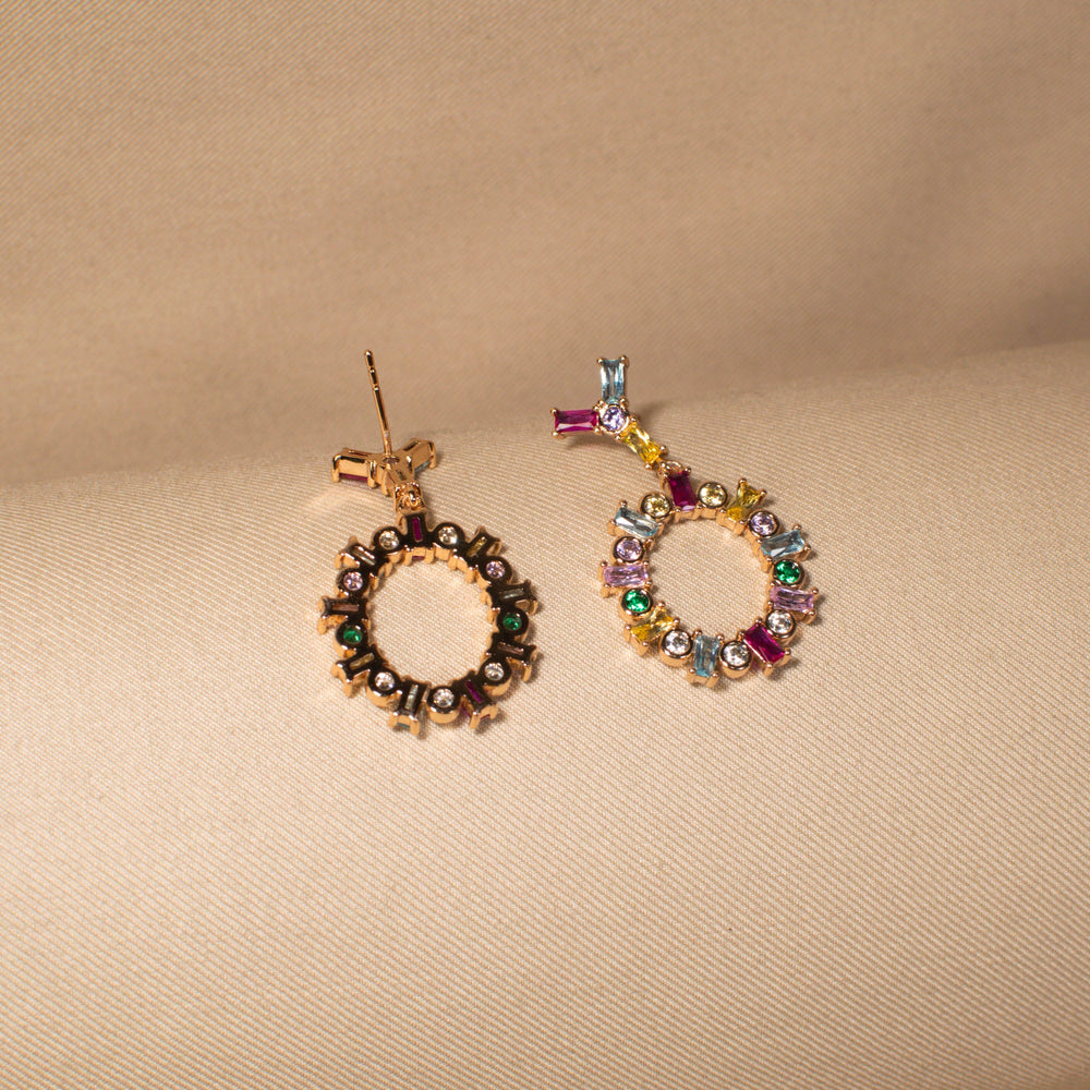 Rainbow Halo Earrings