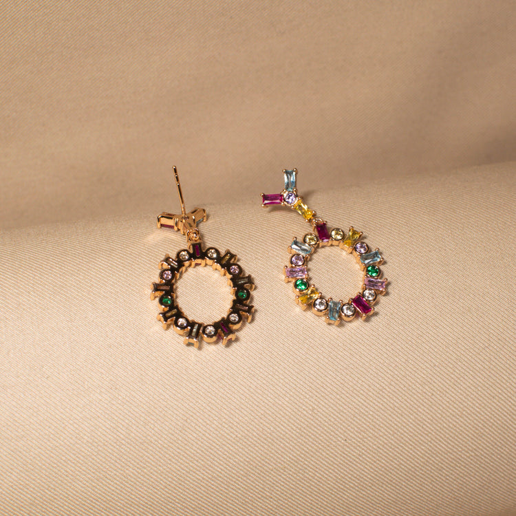 Rainbow Halo Earrings