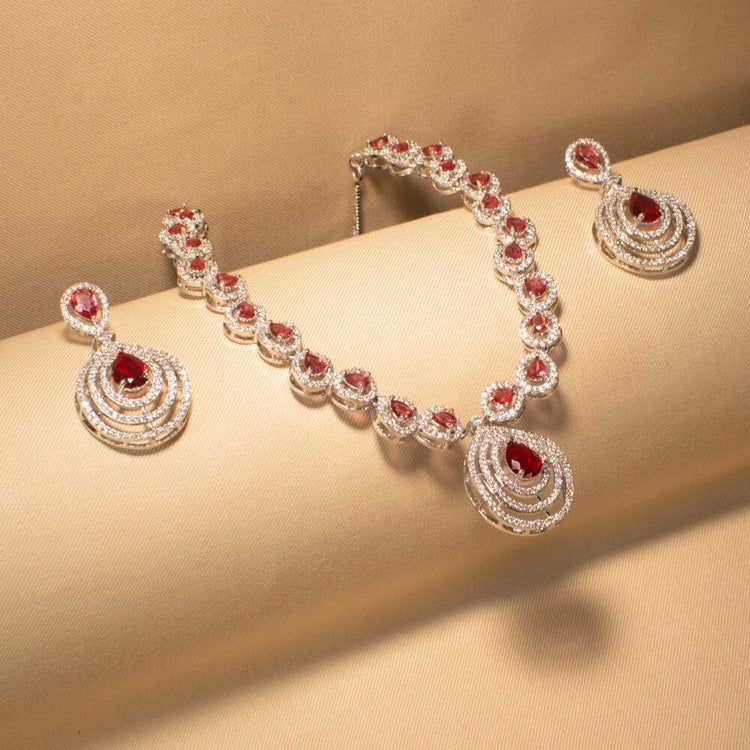 Rakshi Red Necklace Set