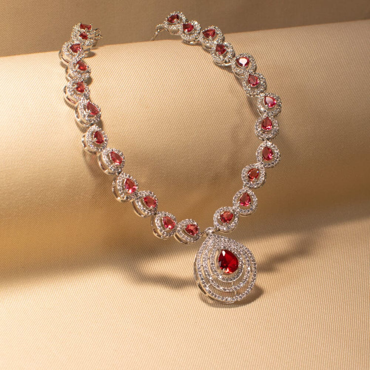 Rakshi Red Necklace Set